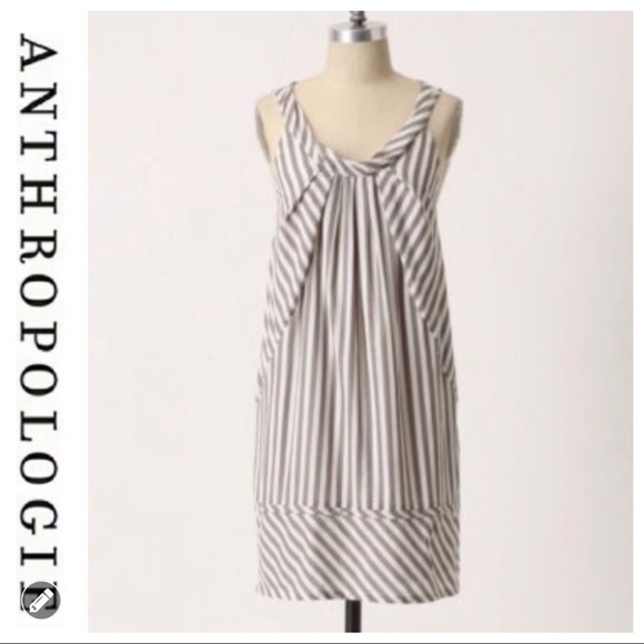 Anthropologie Dresses & Skirts - 💕SALE💕 Anthropologie Gray White Striped Dress